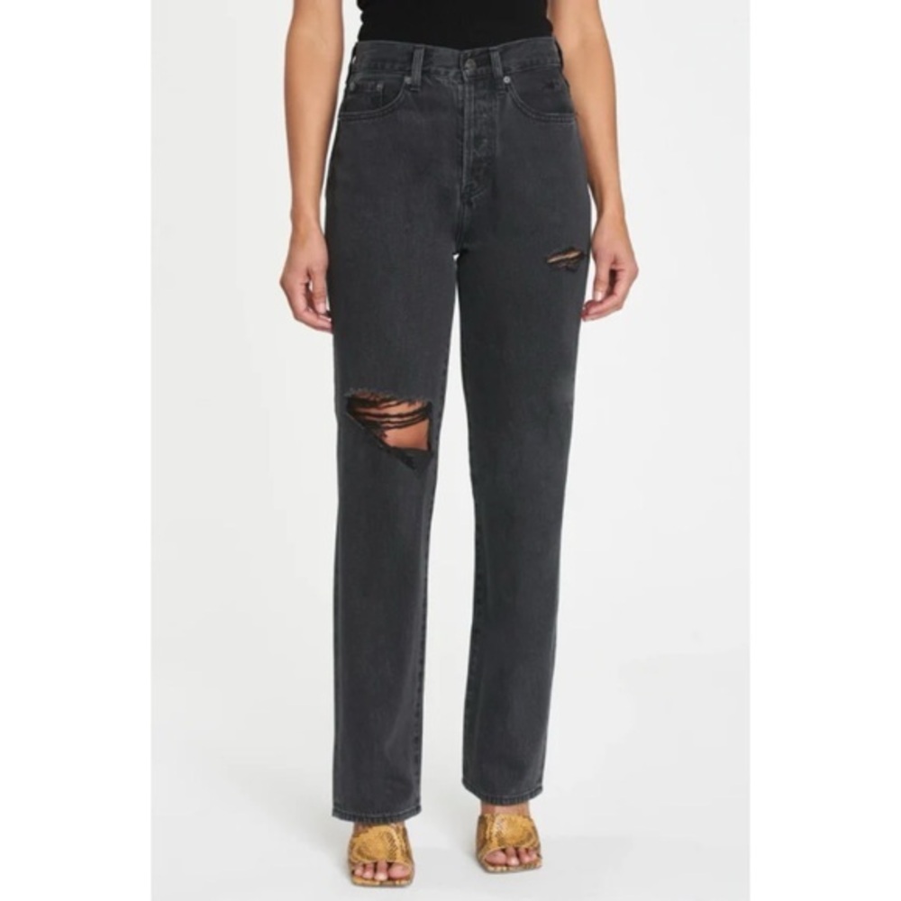 Pistola Cassie High Rise Distressed Straight Leg Jeans